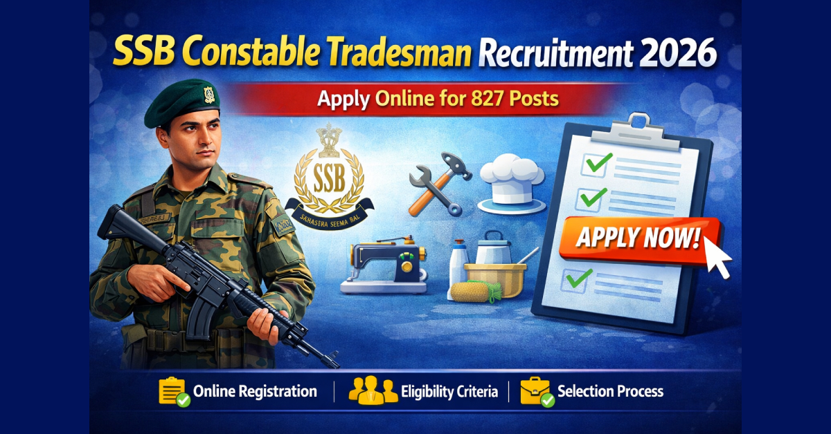 SSB Constable Tradesman Recruitment 2026 – Apply Online for 827 Posts